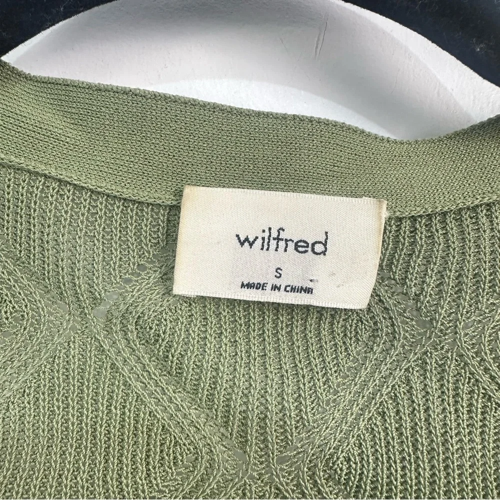 Aritzia Wilfred Dainty Cardigan Green Sz Small - Picture 3 of 11